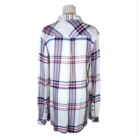 BLL New York Collegiate Plaid Button Down Shirt Red White Blue Size S - Picture 5 of 7